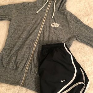 grey cotton nike hoodie
